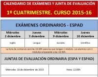 CALENDARIO EXÁMENES 2015-16