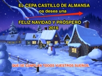 LOS ALUMNOS Y PROFESORES DEL CEPA "CASTILLO DE ALMANSA" OS DESEAN FELIZ NAVIDAD