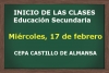 INICIO DE LAS CLASES - Educación Secundaria - 2º Cuatrimestre. Curso 2020/21