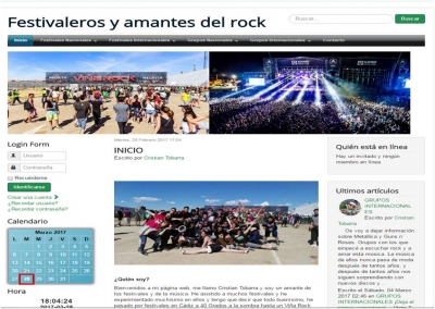 Cristian Tobarra nos presenta una página web a los festivales nacionales de rock.